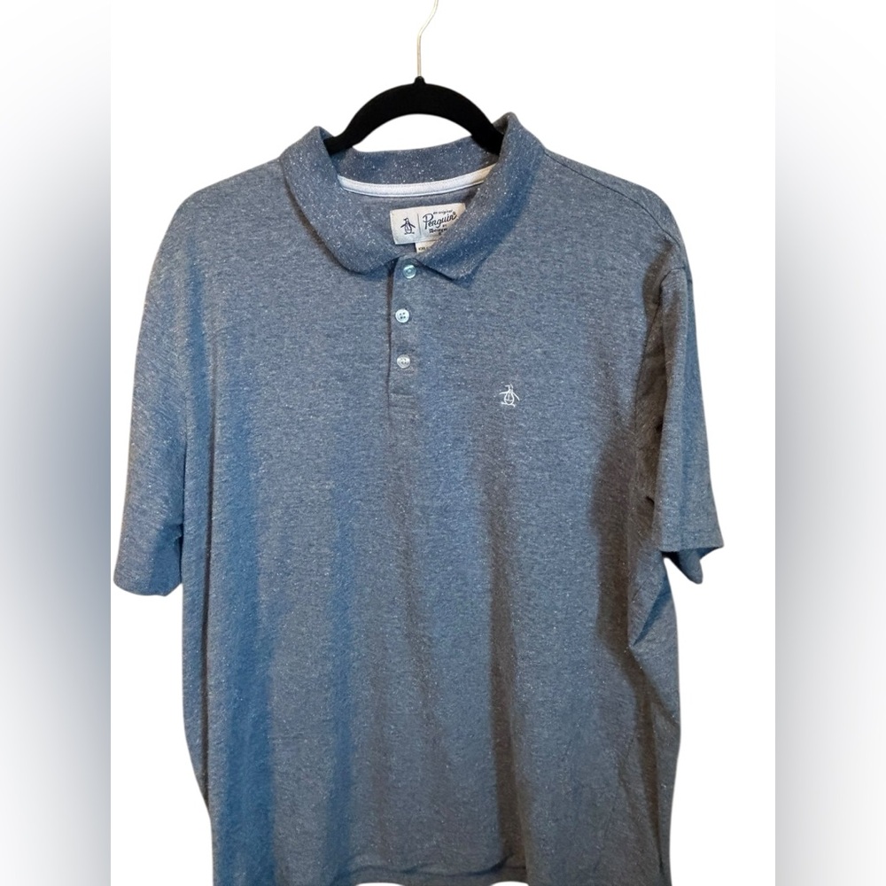 Original Penguin Heathered Blue Polo Shirt
